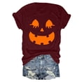 thumbnail image 5 of HCNTES Womens Funny Pumpkin Printed Shirts Halloween Short Sleeve Graphic Tees Fall T-Shirts Tops(L,A108-), 5 of 5