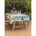 thumbnail image 2 of Outdoor Tablecloth with Umbrella Hole and Zipper, Easter Rectangle Table Cloth 60x102 Inch Waterproof Tablecloth, Spring Watercolor Eggs Country Tulip Wooden Grain Picnic Table Cover for Patio, 2 of 7