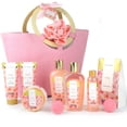 thumbnail image 1 of Spa Luxetique Set de regalo de spa Set de regalo de baño para mujeres 10 piezas Set de baño de rosas Bolsa de regalo rosa con gel de ducha Loción corporal de baño de burbujas Crema de manos Regalos de, 1 of 5