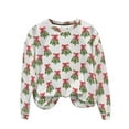 thumbnail image 6 of Craaazy Christmas Long Sleeve Tops for Women Plus Size Crewneck Loose Shirts Warm Christmas Tops Gifts, 6 of 6