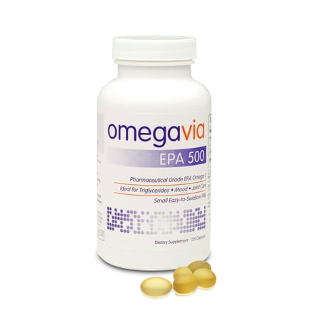 OmegaVia EPA 500 Pharmaceutical Grade Omega-3 Capsules, 120 (Best Omega 3 Capsules)