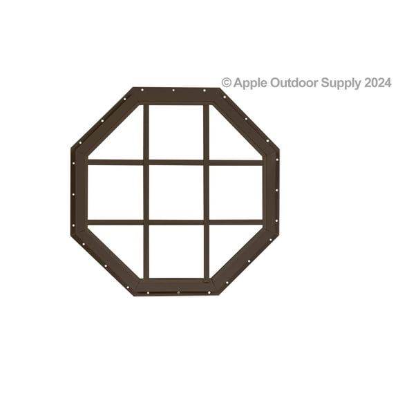Shed Window 18" Octagon Gable J-Lap Brown for Sheds, Playhouses, and Chicken Coops 1 PK (WOCT18BRJ-BX1)