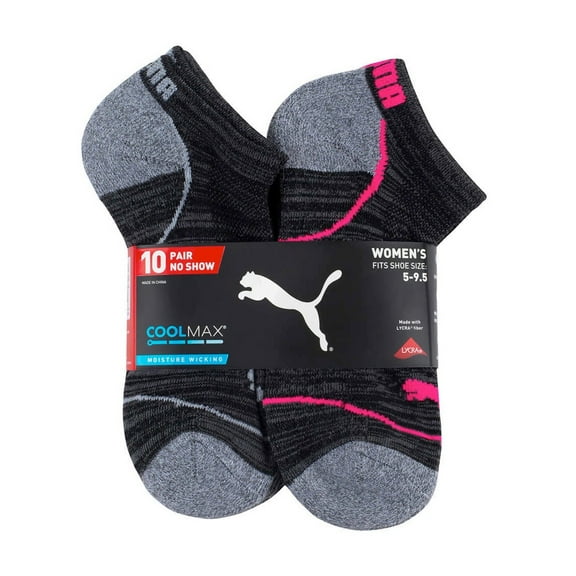 PUMA Ladies' No Show Sock, 10-pair