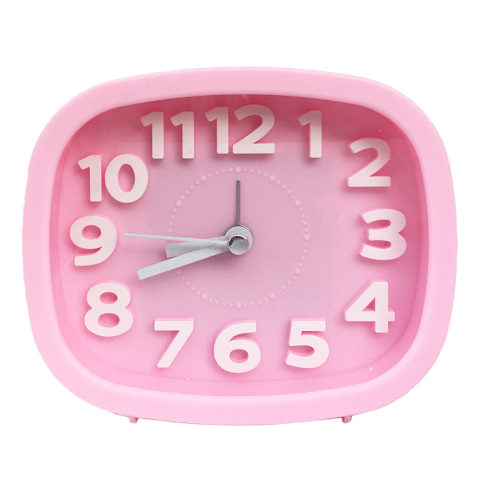 Deyuer Desk Clock Battery Operated Non ticking Plastic Small Bedside Analog Alarm Clock Household