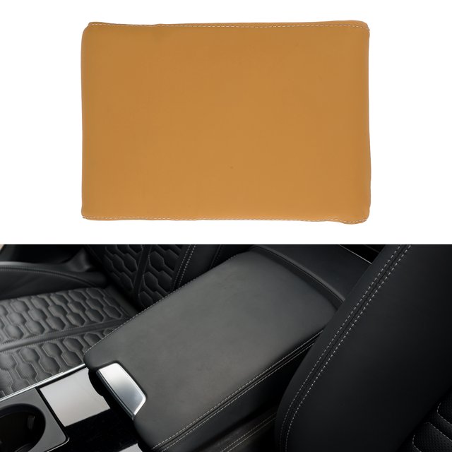 Funda de consola central para automóvil Unique Bargains, funda para reposabrazos de automóvil 12.6"x7.87"x1.97" de espuma viscoelástica amarilla