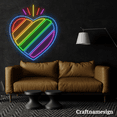 thumbnail image 2 of Craftnamesign Heart Rainbow Color Neon Sign for Bedroom Happy Pride Wall Decor, 2 of 5