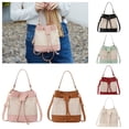 thumbnail image 3 of Bundle Pocket Straw Crossbody Bag Commute Handbag Drawstring Bucket Bag Messenger Bag Large Capacity Beach Shoulder Bag Girls, 3 of 5