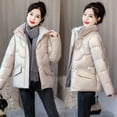 thumbnail image 2 of Lovskoo Womens Winter Coats Stand Collar Quilted Jacket Warm Pocket Long Sleeve Jacket Parkas Outerwear Cotton Padded Outerwear Beige, 2 of 5