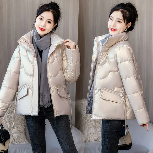 LSLJS Manteau Chaud pour Femmes avec Poches, Longue Veste d'Hiver à Manches Longues