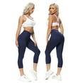 thumbnail image 2 of FITTOO High Waist Tummy Control Capri for Women Workout Leggings with Pocket Female, 2 of 5