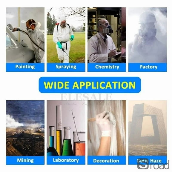 Smoke Protection Mask Set With Two Activated Carbon Filter Respirators Against Paint, Welding Chemicals, Toxic Gases