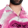 thumbnail image 5 of Pink Monkey Gorilla Men's Short Sleeve Casual Printed Button Down Beach Shirt - Summer Unisex Top, 5 of 6