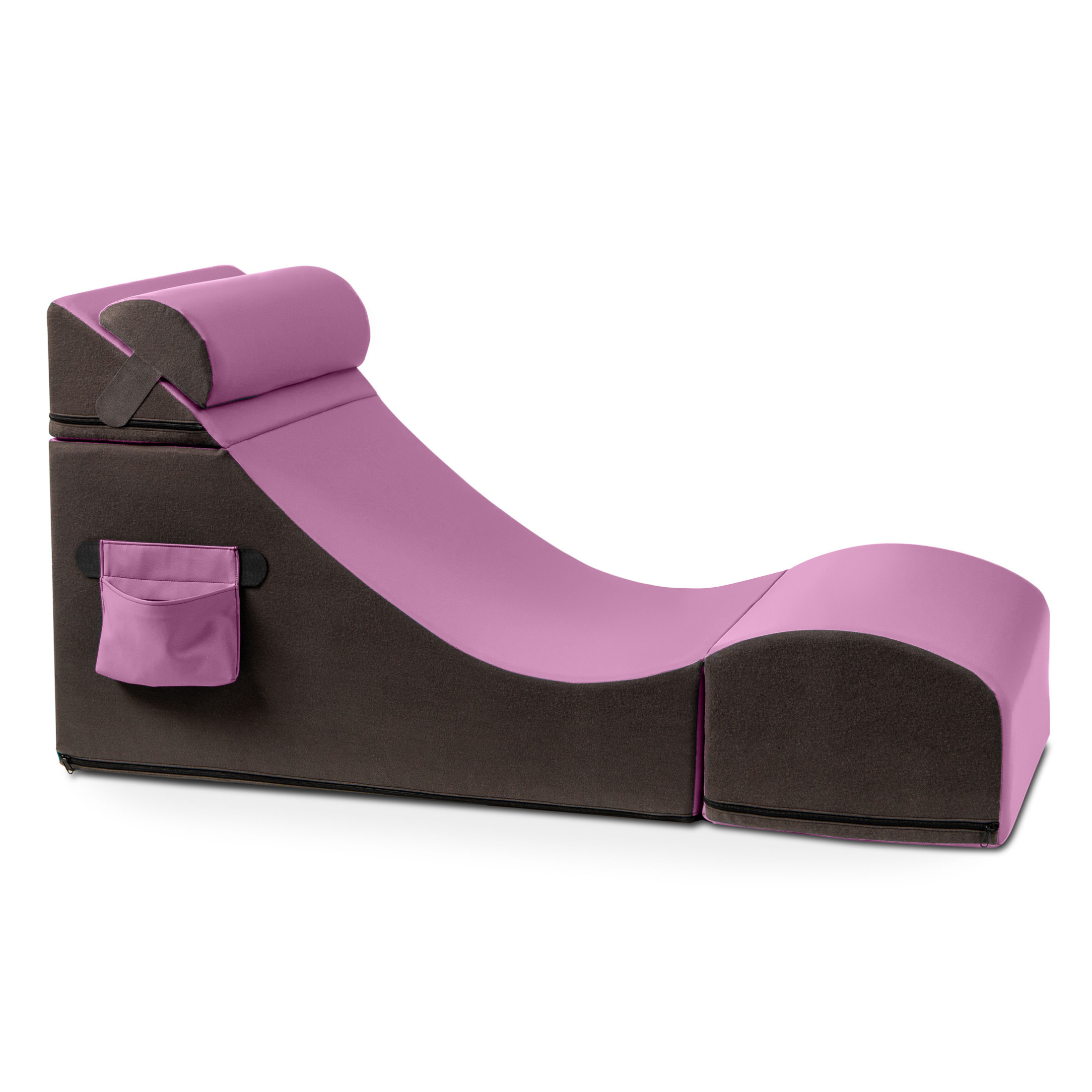 Jaxx Flexx V-Tex Convertible 3 in 1 Gamer Chair, Table, & Ottoman w/ Adjustable Headrest & Pocket - Vinyl Plum