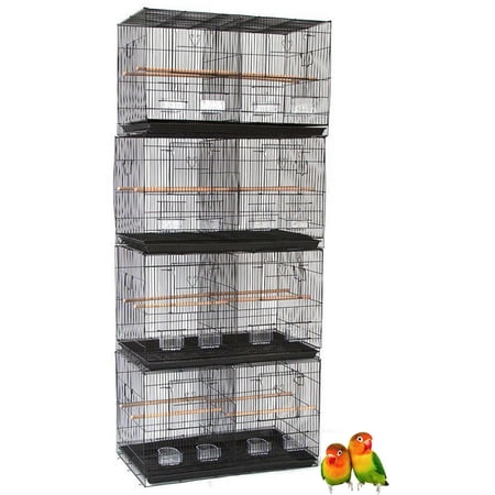 Lot of Four Large 30" Breeding Breeder Bird Flight Cages With Center Divider and Side Breeding Nest Door For Aviaries Canaries Budgies Parakeets Finches Parakeets Lovebirds
