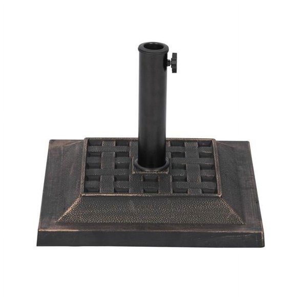Blue Wave NU6890 26 lbs Base de Parasol Carré en Résine pour Extérieur Toutes Saisons , Bronze