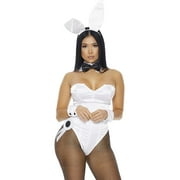 Sexy Forplay Bunny Hop White Satin Bodysuit Playboy Costume 5pc 550309