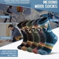 thumbnail image 5 of 5 Pairs Merino Wool Hiking Socks Compression Warm Thermal Thick Cushion Socks for Women Men, 5 of 6
