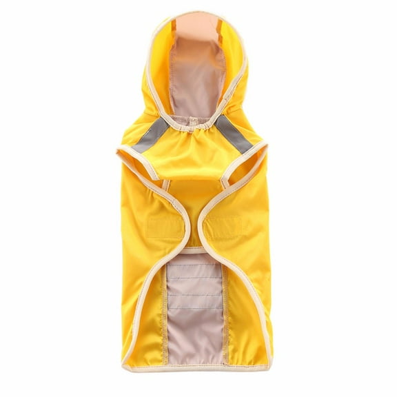 yuehao pet supplies dog raincoat large dog golden big pet raincoat reflective dog clothes raincoat yellow