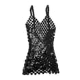 thumbnail image 3 of Vestido de tirantes de espagueti BLESIY con lentejuelas negro ajustado, 3 of 8