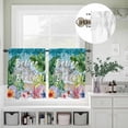 thumbnail image 5 of Kitchen Window Curtains Valance and Tier Set, Summer Beach Flower Turtle Leaf Rod Pocket Tier Curtain Valance Set, Starfish Shell Ocean Waves Light Filtering Cafe Curtains for Bedroom Living Room, 5 of 9