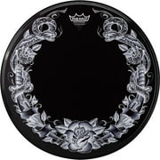 Remo Powerstroke Tattoo Skyn Bass Drumhead, Black 22 in. Serpent Rose