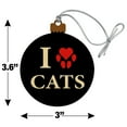 thumbnail image 6 of I Love Cats Heart with Paw Print Wood Christmas Tree Holiday Ornament, 6 of 6