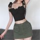 thumbnail image 3 of Women Sleeveless 3d Rose Flower See Through Mesh Bustiers Crop Top Aesthetic Tie Shoulder Straps Corsets Camisole Vests Black S, 3 of 5