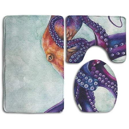 Xddja Purple Octopus Mint Green 3 Piece Bathroom Rugs Set Bath Rug Contour Mat And Toilet Lid Cover Canada - Purple And Green Bath Rug Xddja Purple Octopus Mint Green 3 Piece Bathroom Rugs Set Bath Rug Contour Mat And Toilet Lid Cover Canada - Purple And Green Bath Rug
