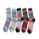 thumbnail image 2 of Calcetines gruesos de lana para mujer, hasta media pantorrilla, con bloques de color para otoño e invierno., 2 of 3