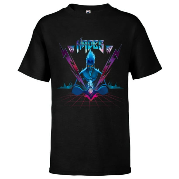 Disney Villains Hades 90s Rock Band T-Shirt - Short Sleeve T-Shirt for Kids - Customized-Black
