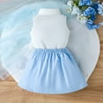 thumbnail image 3 of Girls 2 Piece Outfits Sleeveless Button Down Lapel Tank Shirt with Bow Pleated A-Line Skirts Cute Style Sets Blue 2-3 Years, 3 of 8