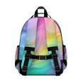 thumbnail image 3 of Rainbow Tie Dye Swirl Pattern Backpack for School,Cute School Bag,Schoolbag with Adjustable Shoulder Straps & Padded Back,15.25"x11.5"x5.25", 3 of 5