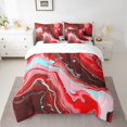 thumbnail image 2 of YST Red Marble 7-Piece Comforter Set, Queen, Abstract Watercolor Design with Metallic Accents, 2 of 4