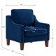 thumbnail image 5 of Sofa moderno de sillón con una sola asiento, piezas de madera, silla acolchada de terciopelo para salón, dormitorio, color azul marino, 5 of 5