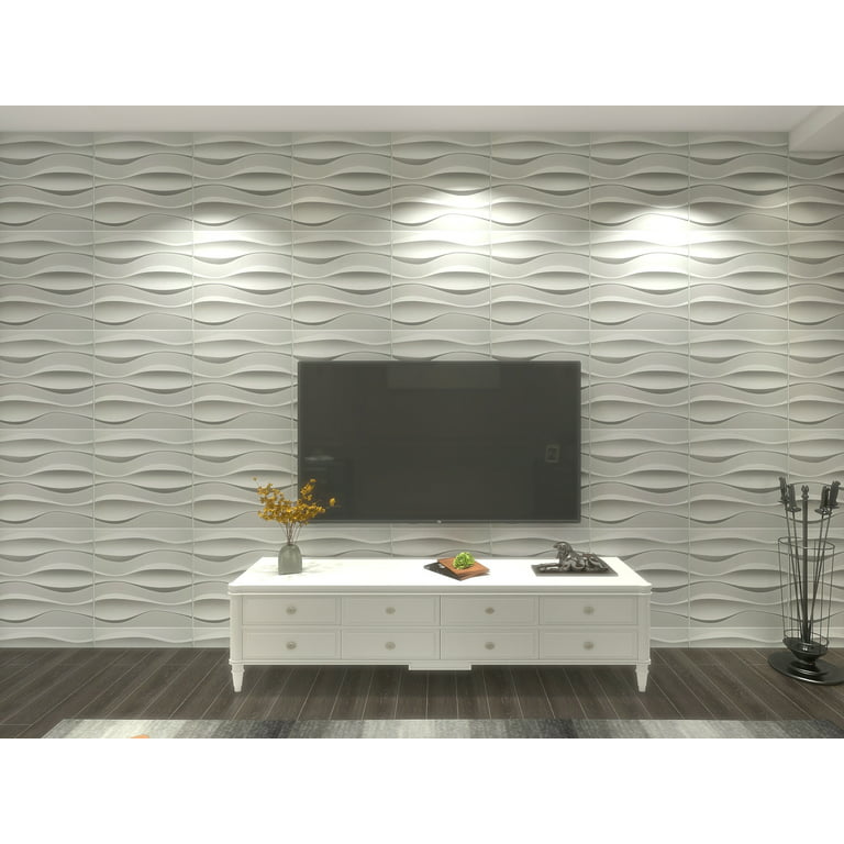 Art3dwallpanels White 19.7 in. x 19.7 in. PVC 3D Wall Panel Interior Wall  Decor 3D Textured Wall Panels Pack 12 Tile (32 sq. ft./Case) A10hd055 - The  Home Depot