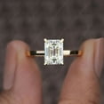 thumbnail image 3 of Cora Jewellery 4CT Hidden Halo Emerald Moissanite Engagement Ring For Women, 14K Yellow Gold, 3 of 5