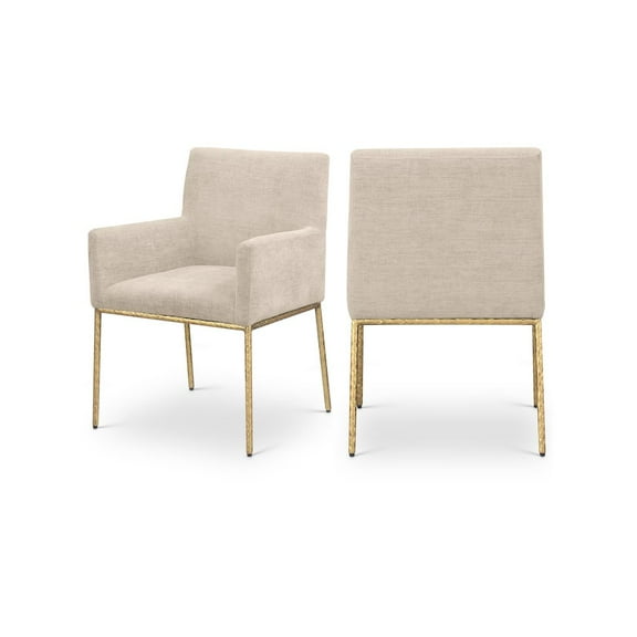 Meridian Furniture Reeves Beige Chenille Fabric Dining Chair (Set of 2)