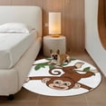 thumbnail image 5 of Area Rug 48in, Cartoon Funny Monkey Green Leaves on White Floor Carpet Living Room Rug, Country Vine Non-Slip Welcome Mat Indoor Rugs for Bedroom Dining Room, 5 of 9