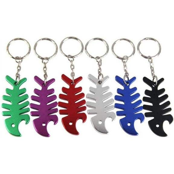 10pcs Beer Bottle Opener Fish Bone Aluminum Alloy Bottle Opener Keychain Ring Kitchen Accessories Gadgets(Random Colors)