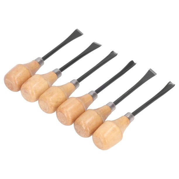 Wood Carving Chisel Set Quenched Finely Ground Edge 6Pcs Portable