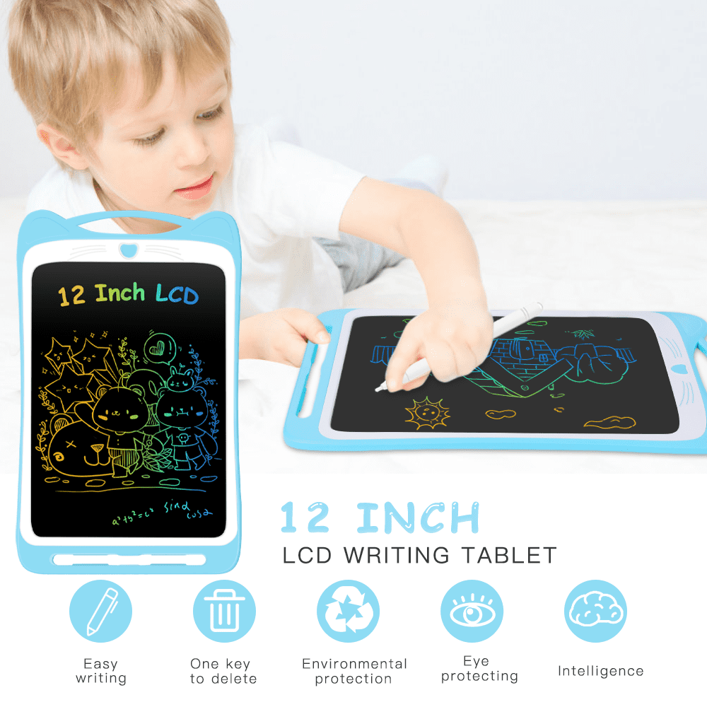 Black Color : Pink Supports One-Click Clear /& Local Erase Goodao 12-inch LCD Writing Tablet