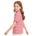 thumbnail image 4 of Trgacdwlo Girls Polo Shirt Plaid Short Sleeve Boys Girls Uniform Shirts Back To School Button Collared Lightweight Teens Outfit, 4 of 8