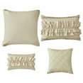 thumbnail image 3 of EvJk 7-Piece Camel Comforter Set - Delicate Butterfly Ruched Design , Queen Size in a Bag, 3 of 8