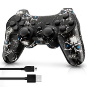 ISHAKO Wireless Bluetooth Controller for PS3 and PC, Ergonomic Gamepad with 6-Axis Motion Sensors, Black