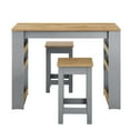 thumbnail image 5 of Galley3-Piece Kitchen Island and Stool Set in Oak Gray, 5 of 10