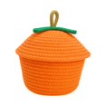 thumbnail image 2 of Cesta de almacenamiento tejida con tapa, contenedor para artículos diversos, práctica y portátil, ideal para regalar. 18cmx18cmx18cm, 2 of 9