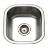 Houzer Club 17 in Stainless Steel Undermount 8 in Deep Single Bowl Bar Sink with Strainer - MS-1708-1