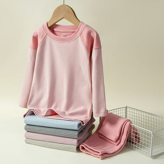 Cowsor Pyjamas 2 Pcs pour Filles et Garçons en Coton Biologique Chaud pour Enfants