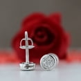 thumbnail image 4 of Dazzlingrock Collection 0.10 CT Round White Diamond Circle Stud Earrings for Women, 14K White Gold, 4 of 6