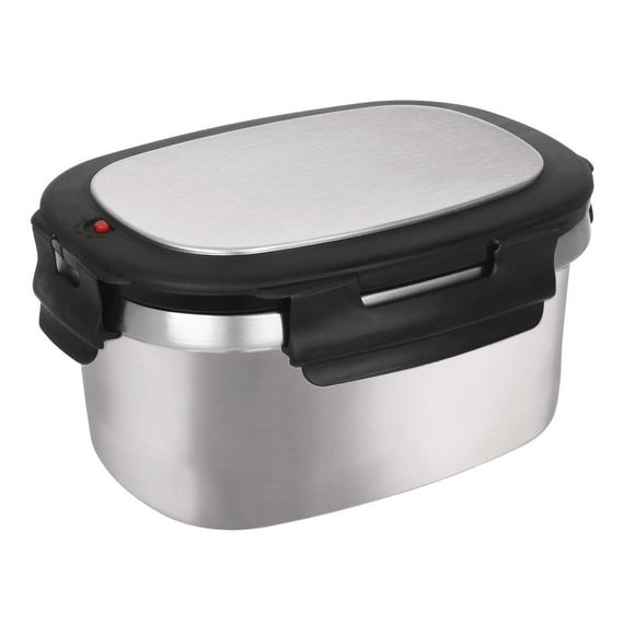 Mainstays 33oz Rectangular Food Container with Divider, Stainless Steel